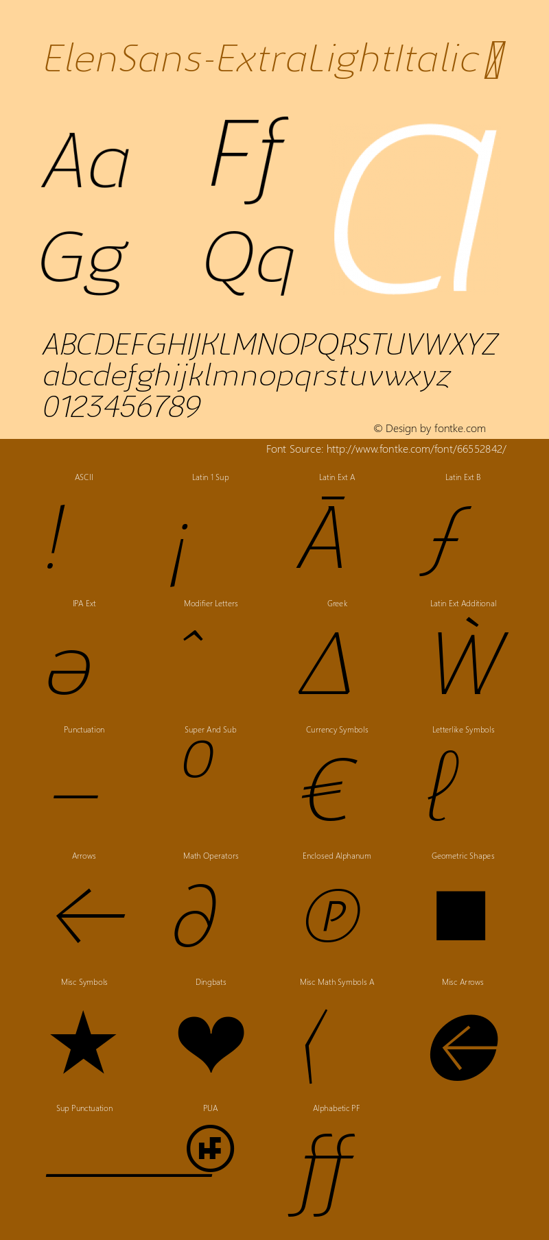 ElenSans-ExtraLightItalic Version 1.000;com.myfonts.easy.hurufatfont-type-foundry.elen-sans.extra-light-italic.wfkit2.version.5ujx图片样张