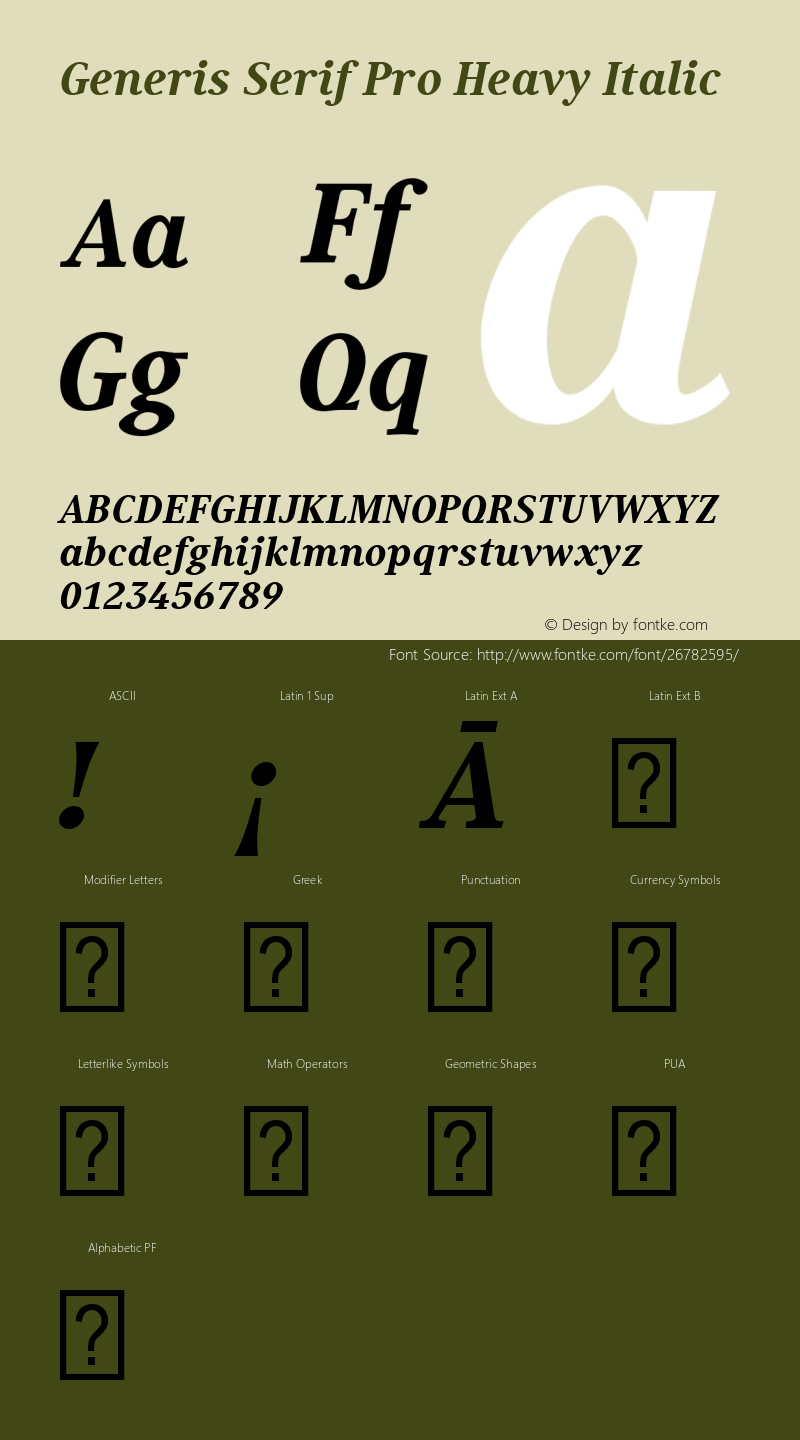 Generis Serif Pro Heavy Italic Version 1.00图片样张