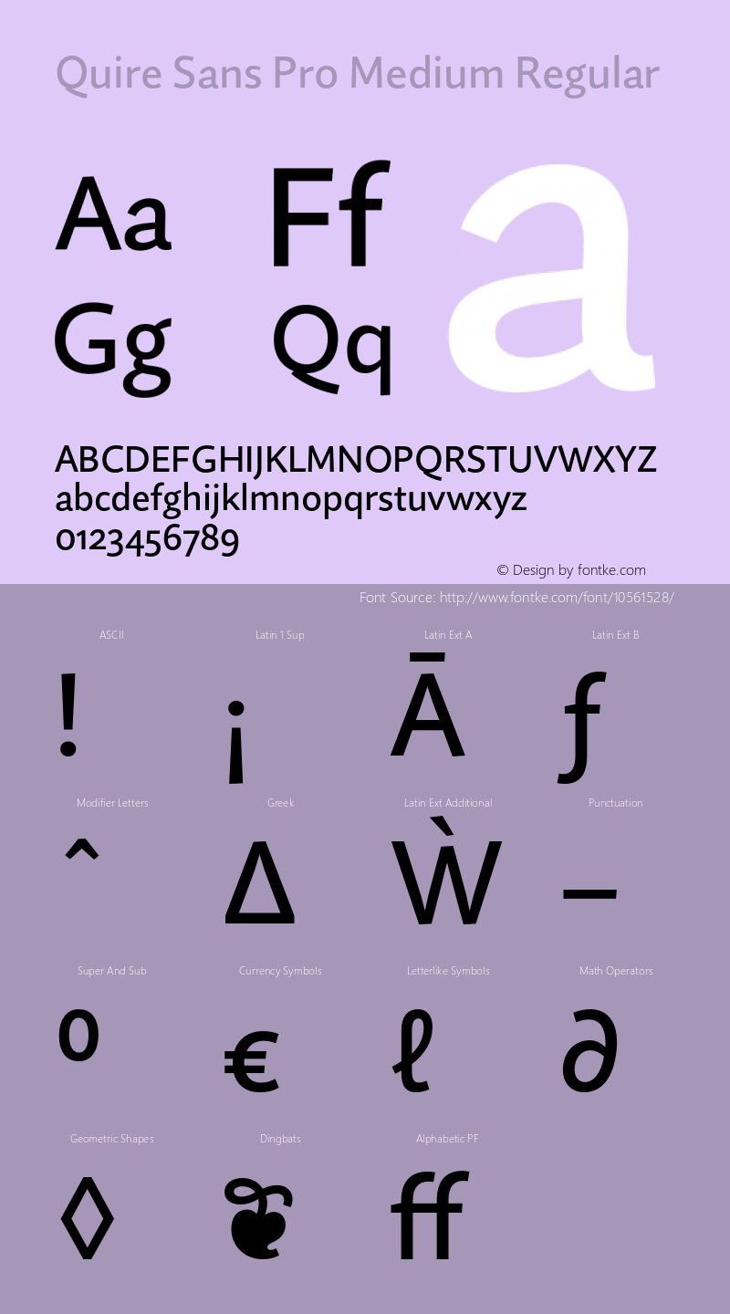 Quire Sans Pro Medium Regular Version 1.0图片样张