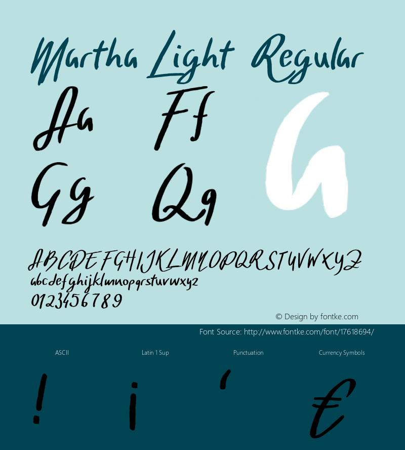 Martha Light Regular Version 1.000;PS 001.001;hotconv 1.0.56图片样张