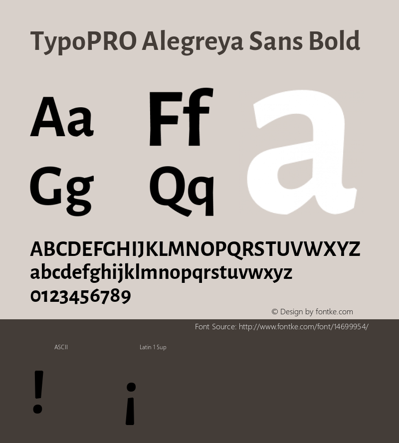 TypoPRO Alegreya Sans Bold Version 1.000;PS 001.000;hotconv 1.0.70;makeotf.lib2.5.58329 DEVELOPMENT图片样张