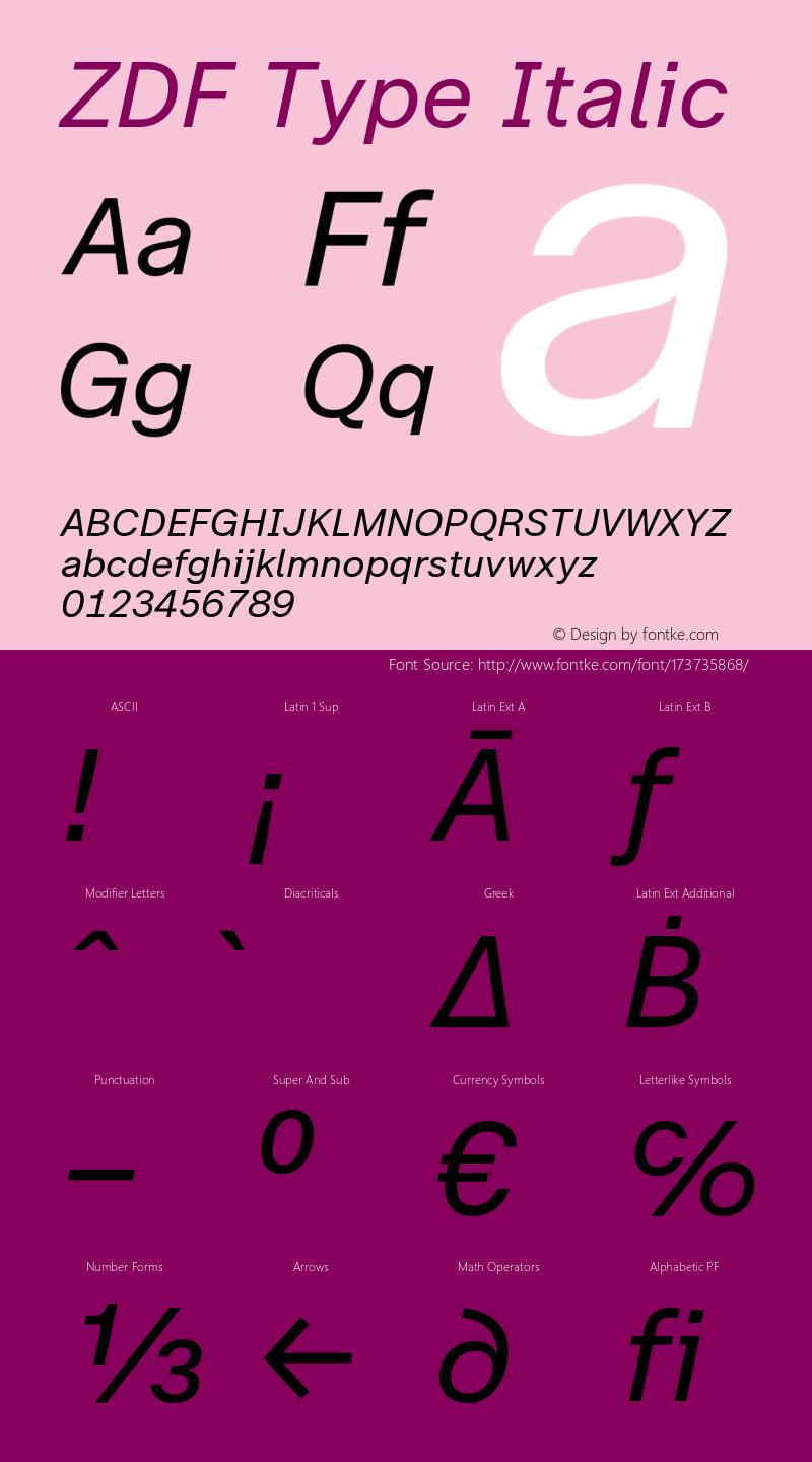 ZDF Type Italic Version 1.100图片样张