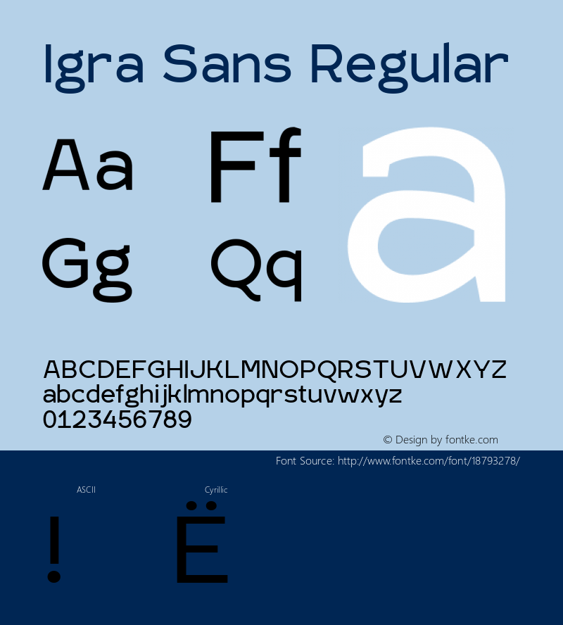 Igra Sans Regular Version 1.000; ttfautohint (v1.4.1)图片样张