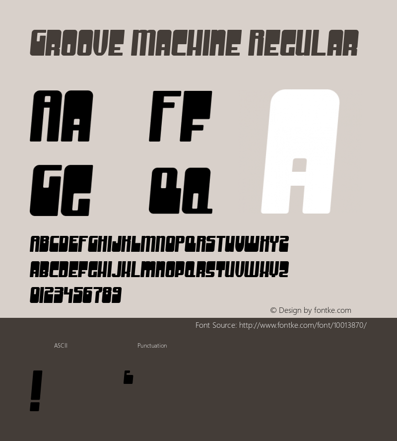 Groove Machine Regular Macromedia Fontographer 4.1 3/18/99图片样张