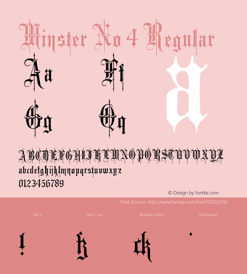 Minster No 4 Regular Version 1.0; 2002; initial release图片样张