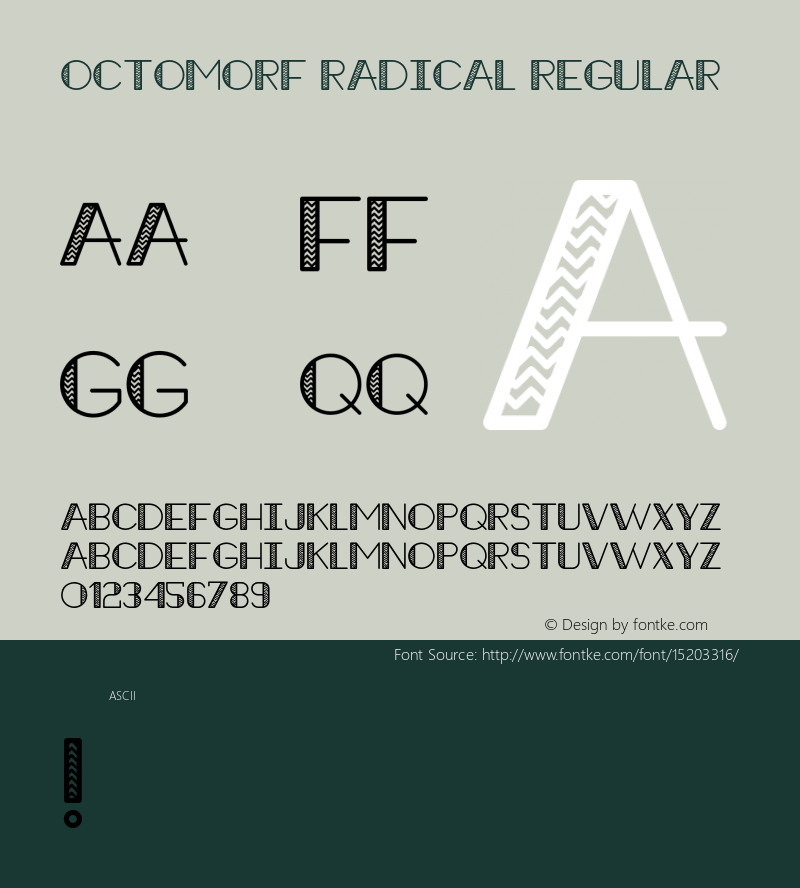 Octomorf Radical Regular Version 1.001;PS 001.001;hotconv 1.0.56;makeotf.lib2.0.21325图片样张