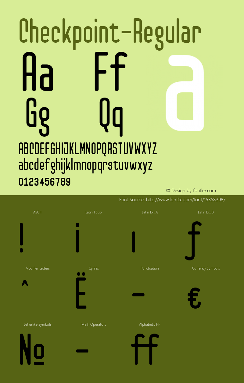 Checkpoint-Regular ☞ Version 1.100;com.myfonts.easy.t26.checkpoint.regular.wfkit2.version.3yUf图片样张