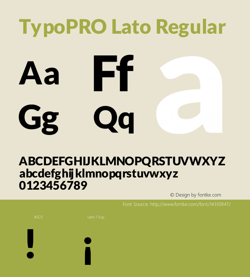 TypoPRO Lato Regular Version 1.105; Western+Polish opensource图片样张