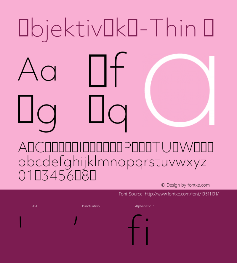 ☞Objektiv Mk2 Thin Version 1.000;com.myfonts.easy.daltonmaag.objektiv.2thin.wfkit2.version.4t6j图片样张