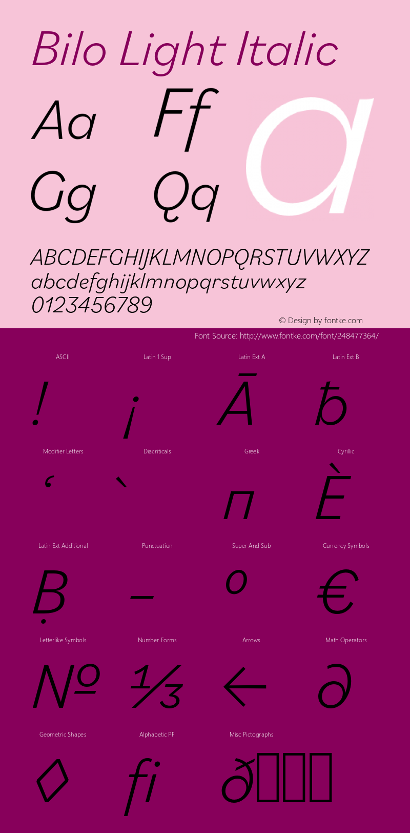 Bilo Light Italic Version 2.000图片样张