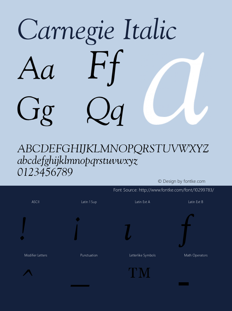 Carnegie Italic Rev. 002.001图片样张