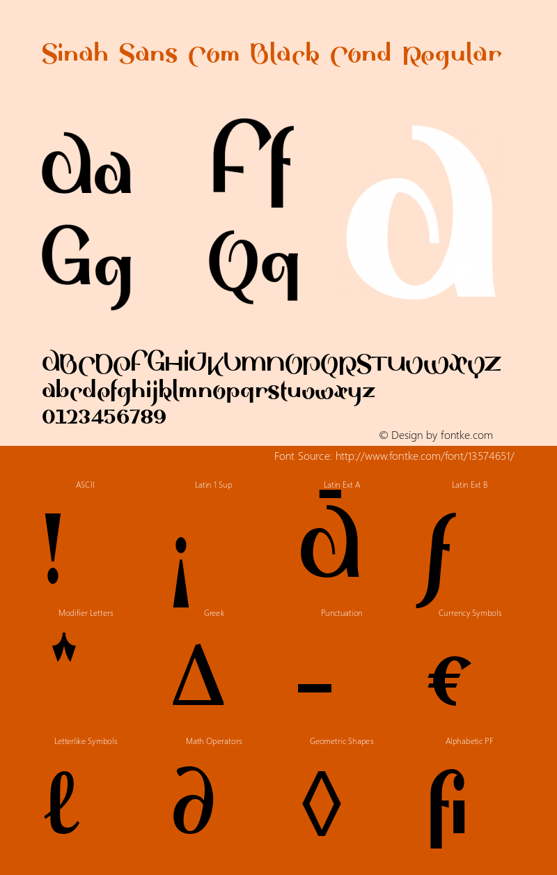 Sinah Sans Com Black Cond Regular Version 1.01图片样张