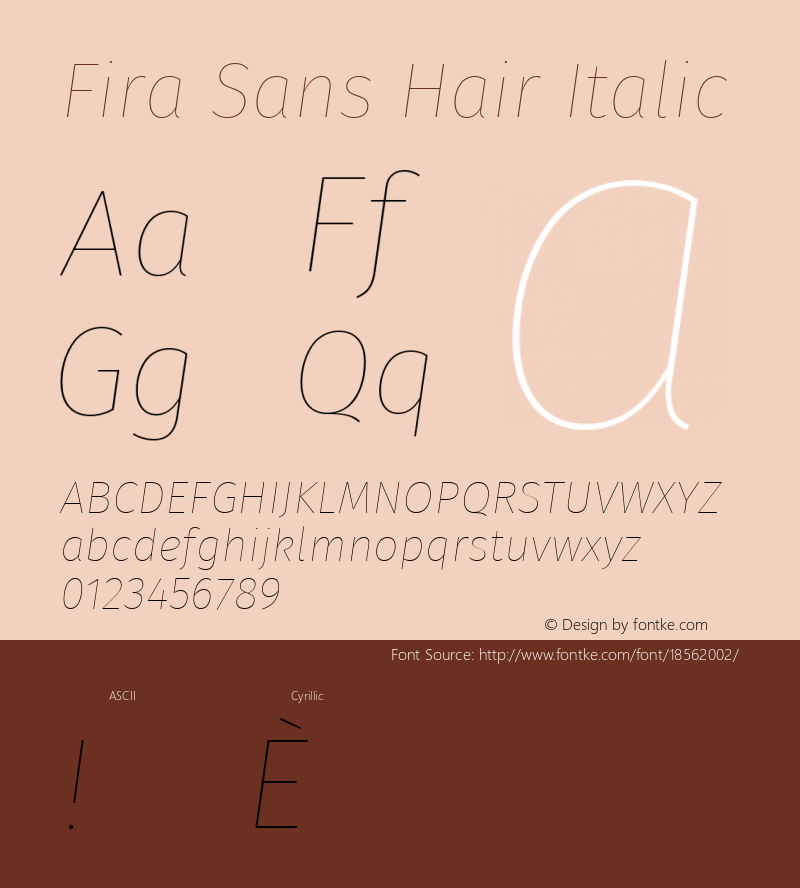 Fira Sans Hair Italic Version 4.203;PS 004.203;hotconv 1.0.88;makeotf.lib2.5.64775; ttfautohint (v1.4.1)图片样张