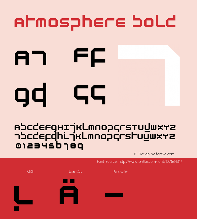Atmosphere Bold Macromedia Fontographer 4.1.5 5/10/97图片样张