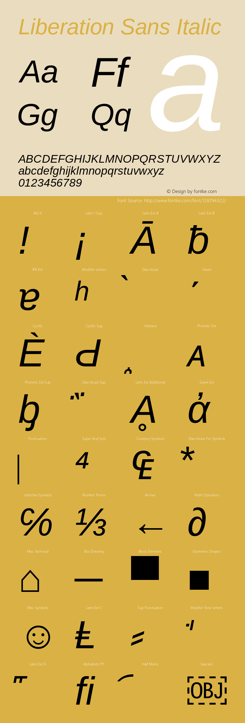 Liberation Sans Italic Version 2.1.1图片样张