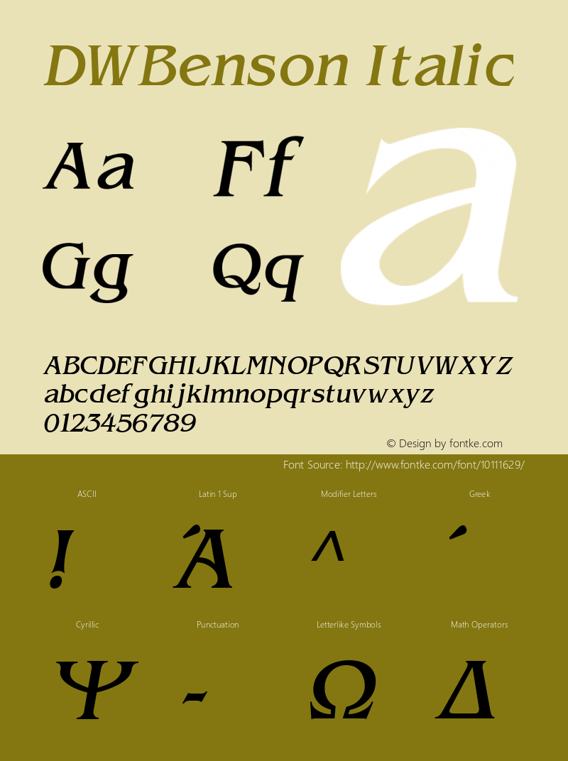 DWBenson Italic 10/23/2002图片样张