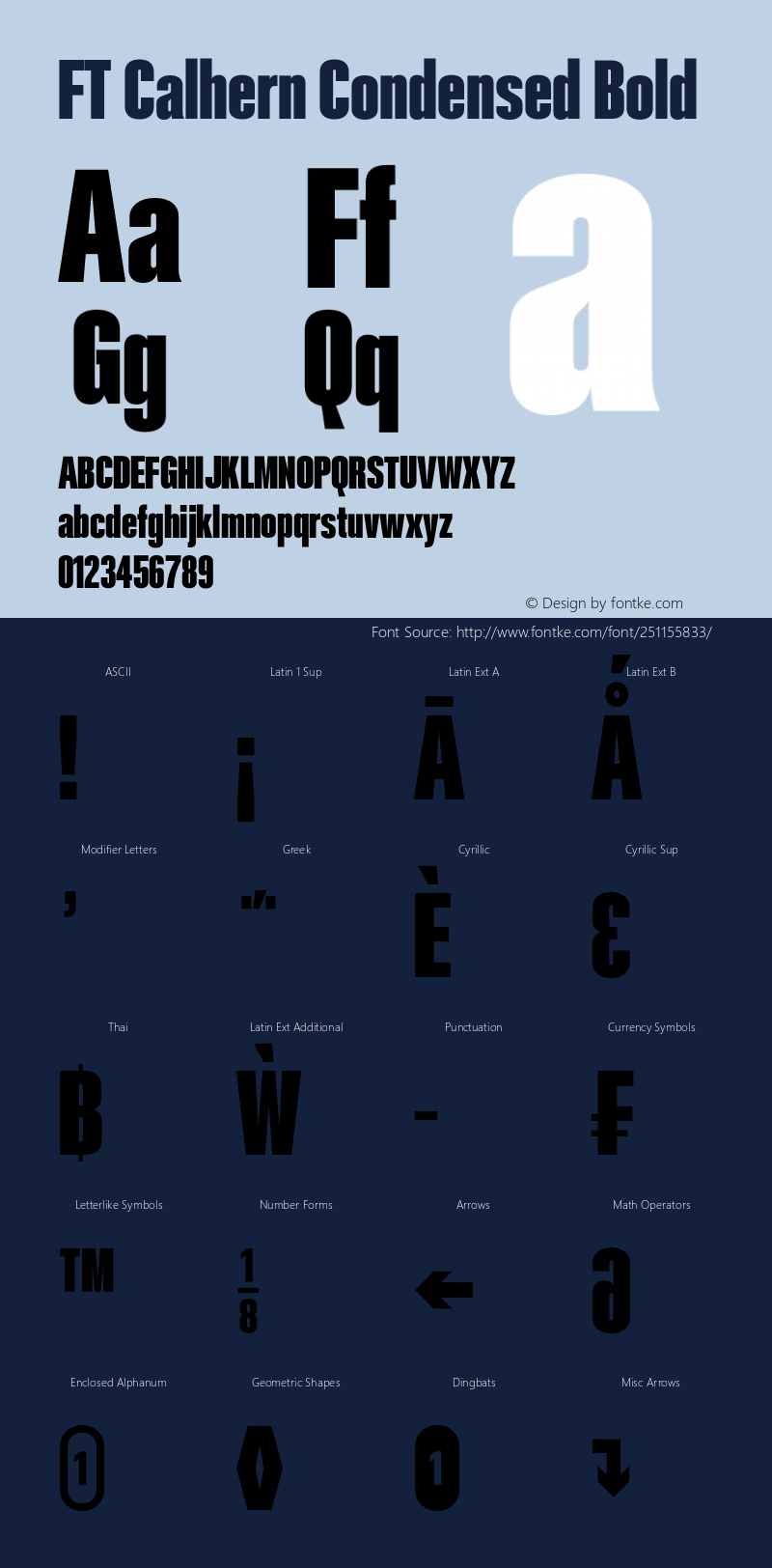 FT Calhern Condensed Bold Version 1.001;Glyphs 3.1.2 (3151)图片样张