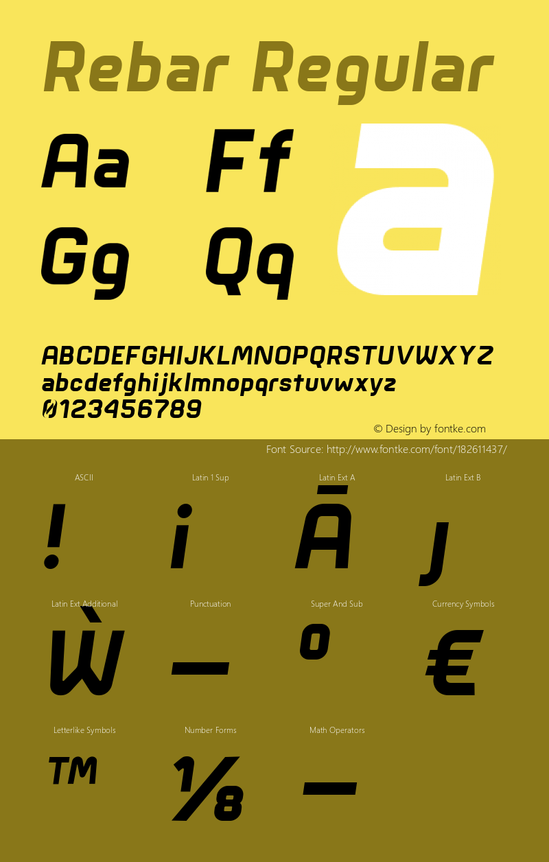 Rebar ExtraBold Italic Version 2.00图片样张