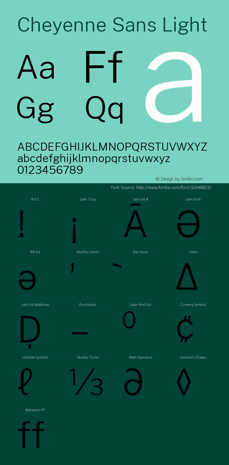 Cheyenne Sans Light Version 1.00;March 29, 2019;FontCreator 11.5.0.2425 64-bit图片样张