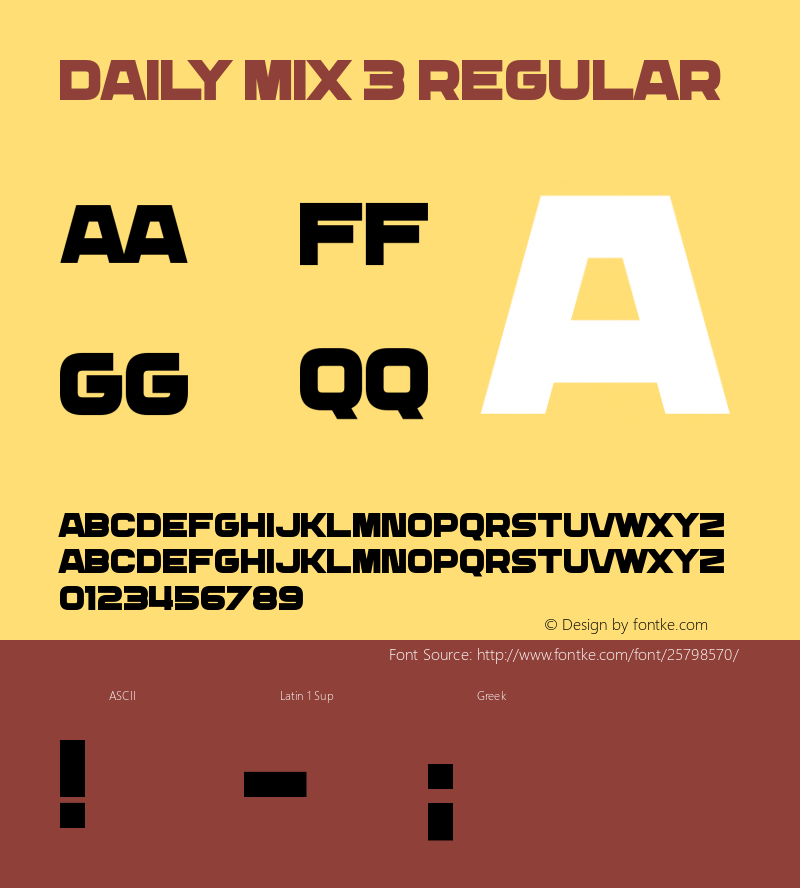 Daily Mix 3 Version 1.00;May 9, 2018;FontCreator 11.5.0.2427 64-bit图片样张