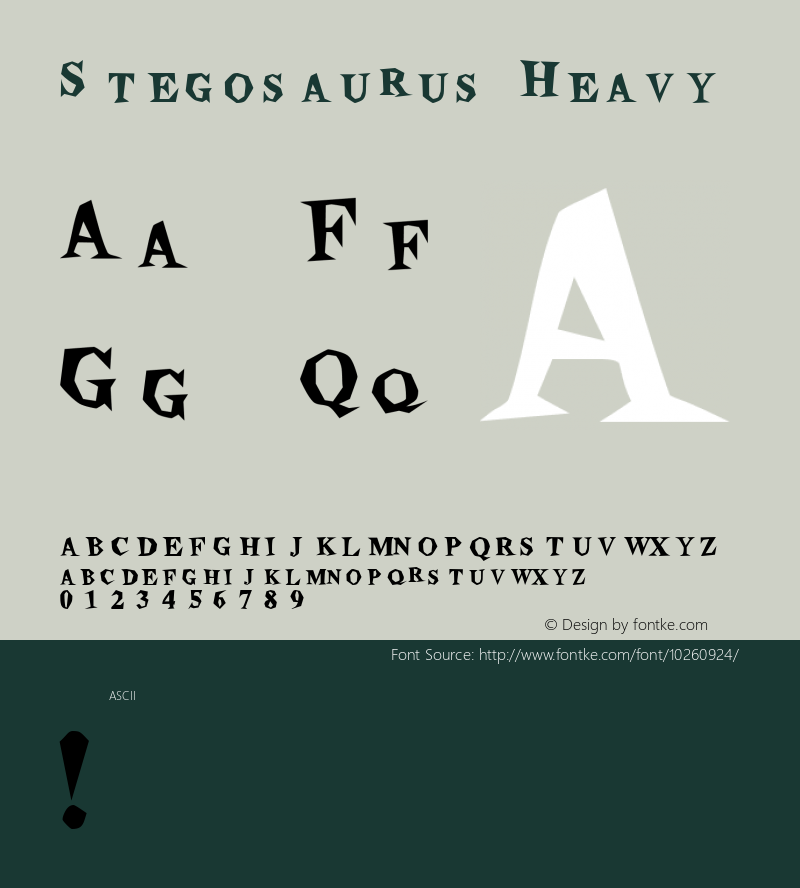 Stegosaurus Heavy Altsys Fontographer 4.1 5/22/95图片样张