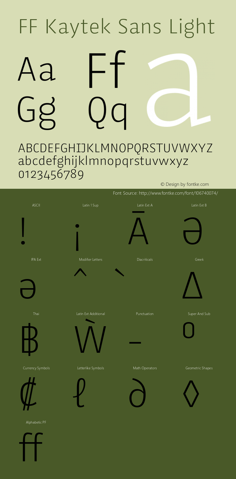 FF Kaytek Sans Light 1.00, build 6, s3图片样张