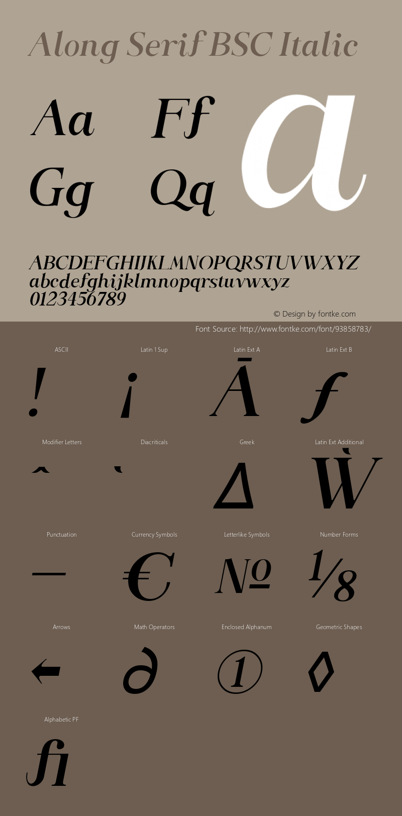 Along Serif BSC Italic 1.000图片样张