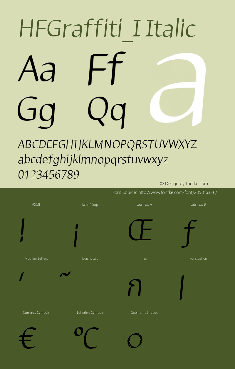 HFGraffiti_I Italic Version 1.02图片样张