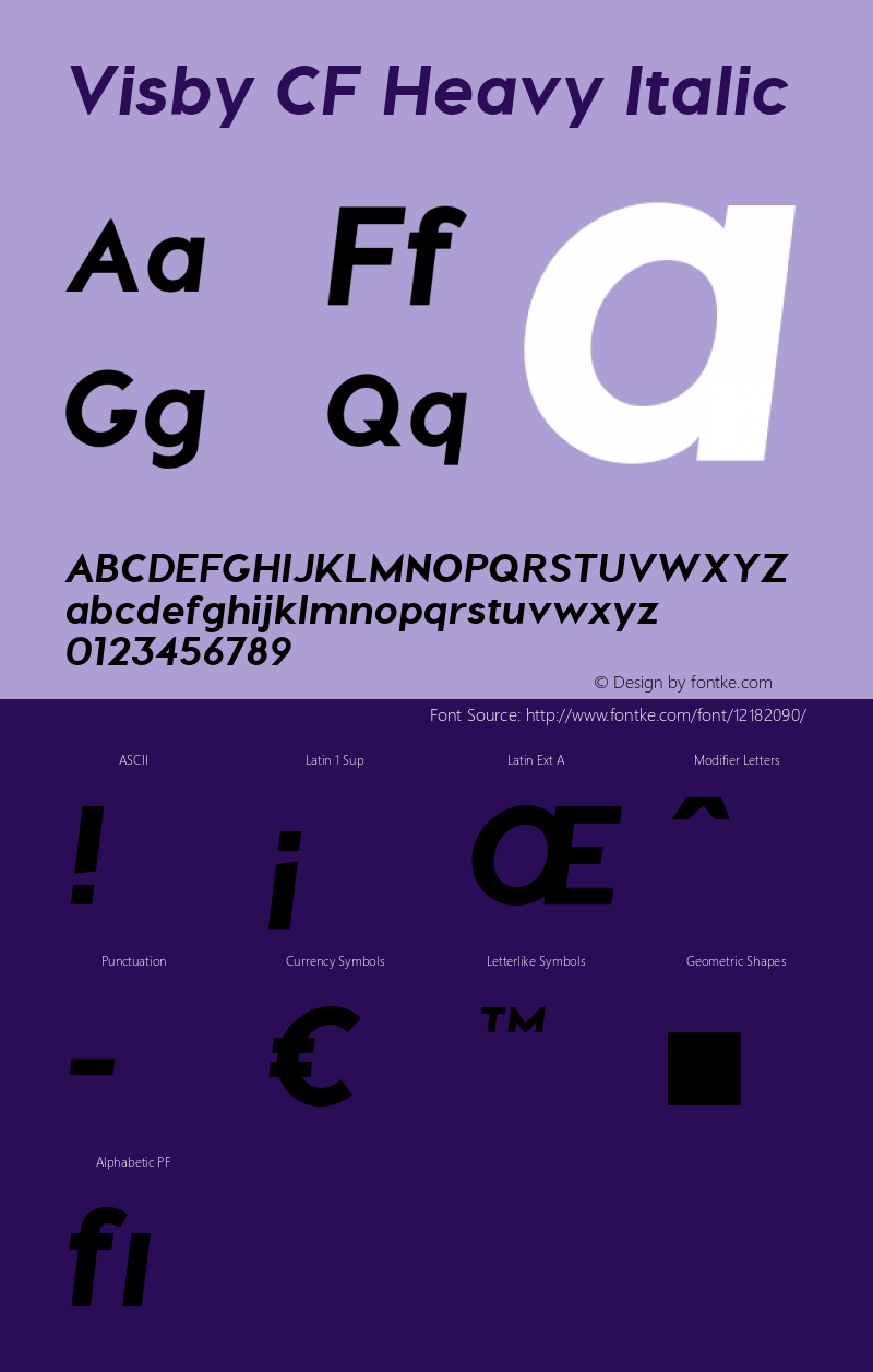 Visby CF Heavy Italic Version 1.005;PS 001.005;hotconv 1.0.70;makeotf.lib2.5.58329图片样张