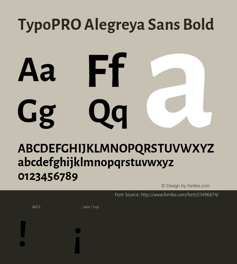 TypoPRO Alegreya Sans Bold Version 1.001;PS 001.001;hotconv 1.0.70;makeotf.lib2.5.58329 DEVELOPMENT; ttfautohint (v0.97) -l 8 -r 50 -G 200 -x 17 -f dflt -w G -W图片样张