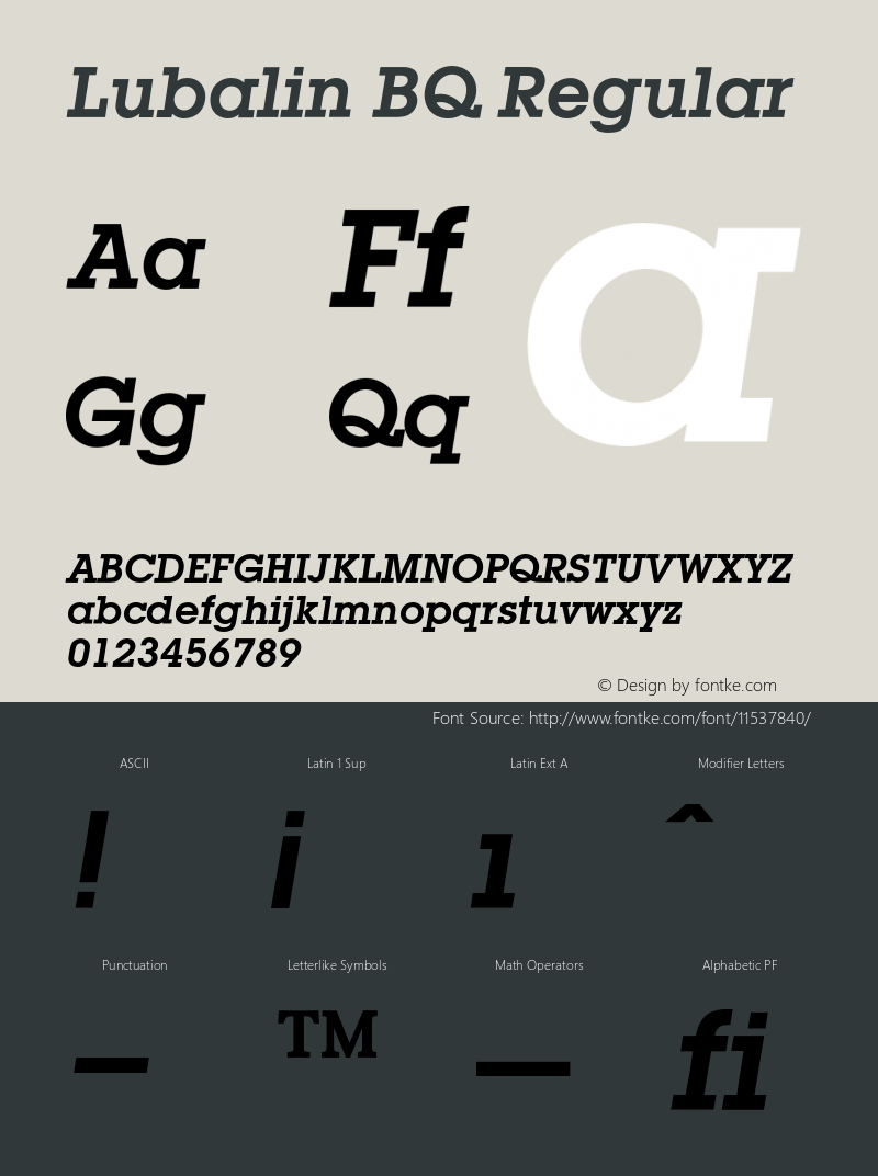 Lubalin BQ Regular 001.000图片样张