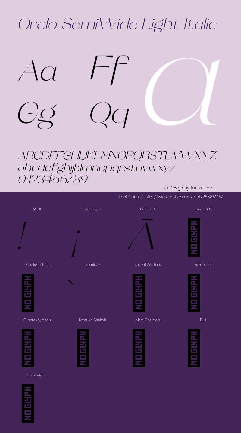 Orelo SemiWide Light Italic Version 1.000;PS 001.000;hotconv 1.0.88;makeotf.lib2.5.64775图片样张