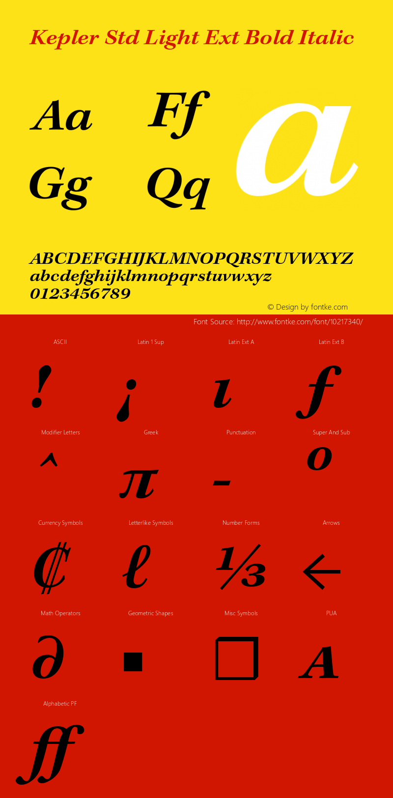 Kepler Std Light Ext Bold Italic Version 2.020;PS 2.000;hotconv 1.0.51;makeotf.lib2.0.18671图片样张