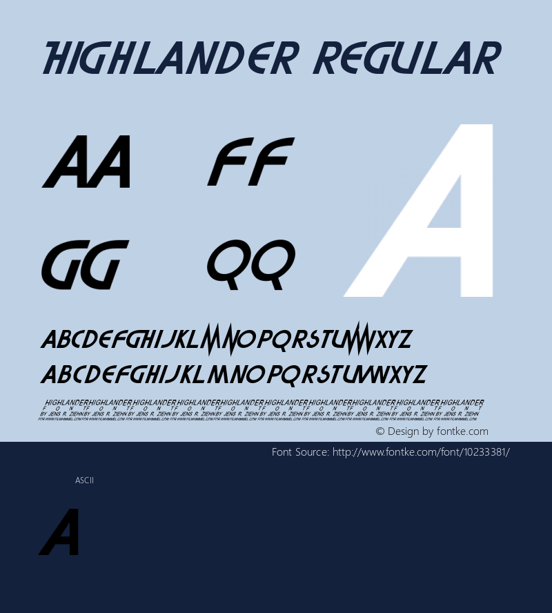 Highlander Regular Unknown图片样张