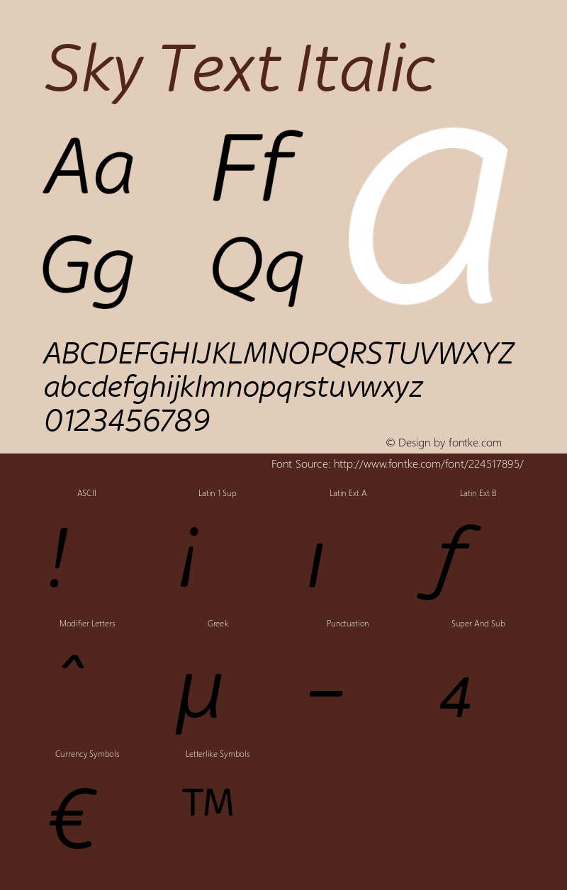 Sky Text Italic Version 1.00图片样张