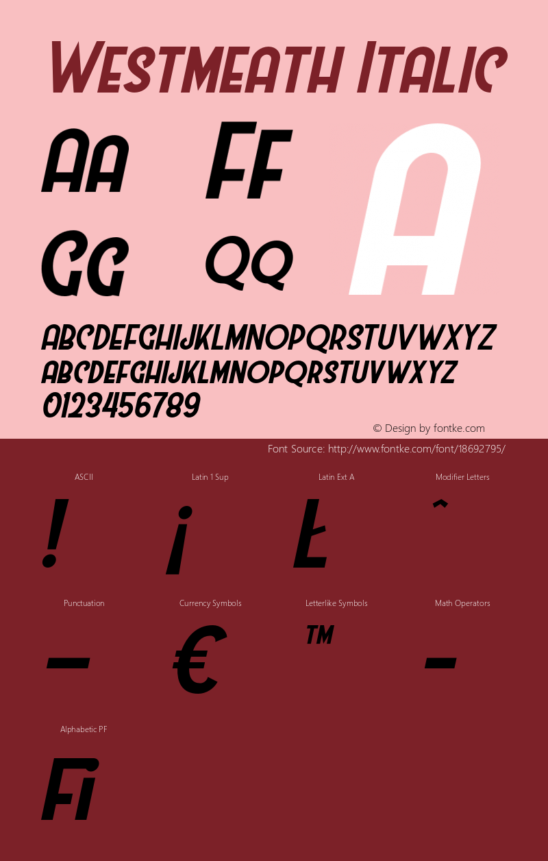 Westmeath Italic 1.000图片样张