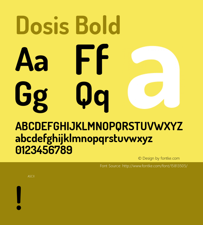 Dosis Bold Version 1.007; ttfautohint (v1.4.1)图片样张