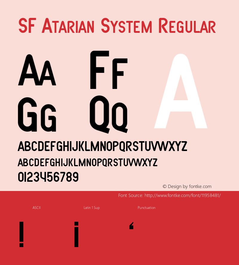 SF Atarian System Regular ver 1.0; 1999. Freeware.图片样张