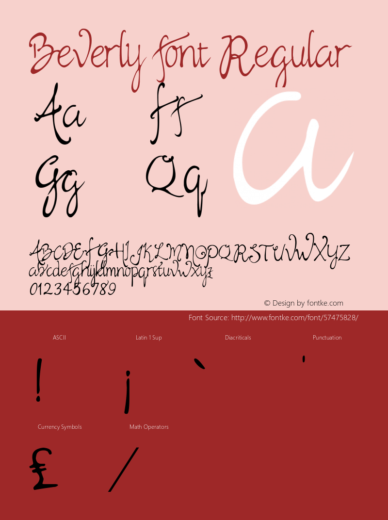 Beverly font Version 1.00;November 27, 2019;FontCreator 12.0.0.2545 64-bit图片样张