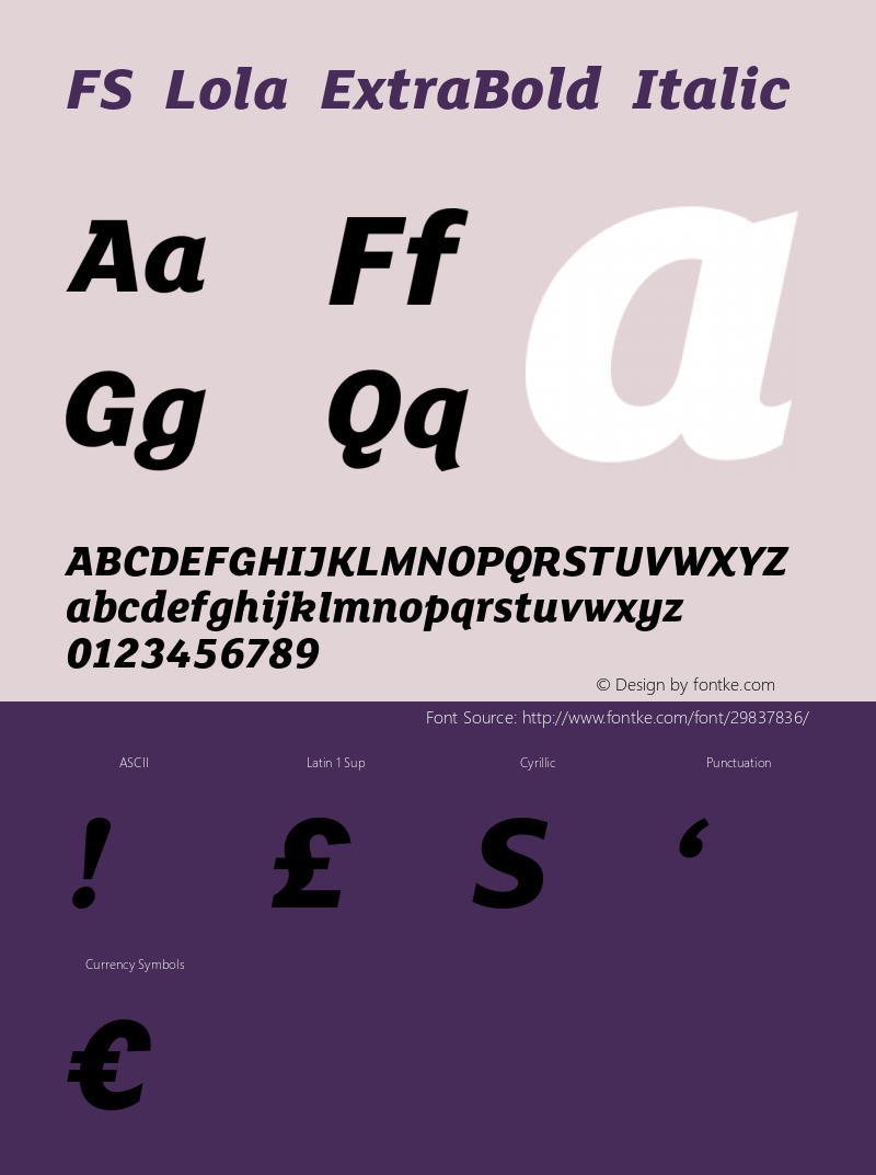 FS Lola ExtraBold Italic 1.0; pdf-x uazero;图片样张