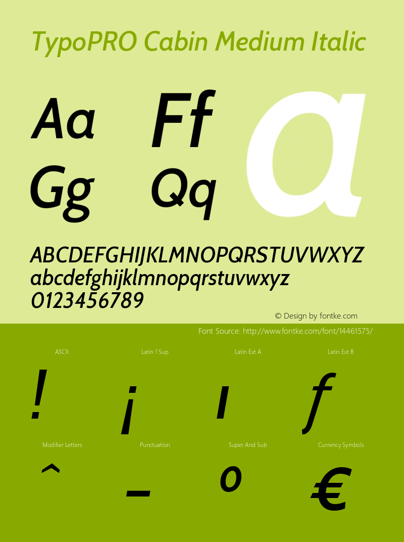 TypoPRO Cabin Medium Italic Version 1.005图片样张