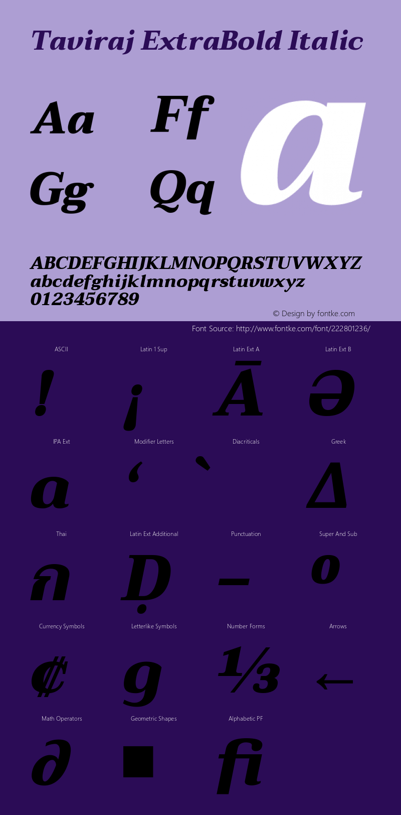 Taviraj ExtraBold Italic Version 1.001图片样张