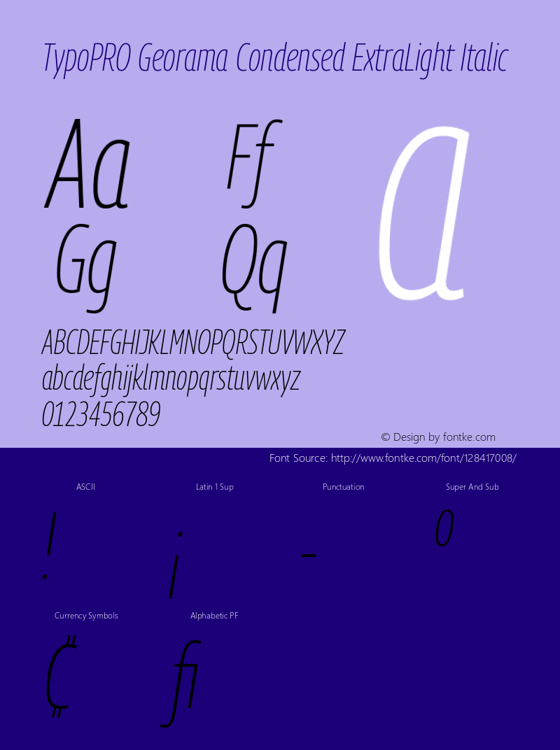 TypoPRO Georama Condensed ExtraLight Italic Version 1.001图片样张