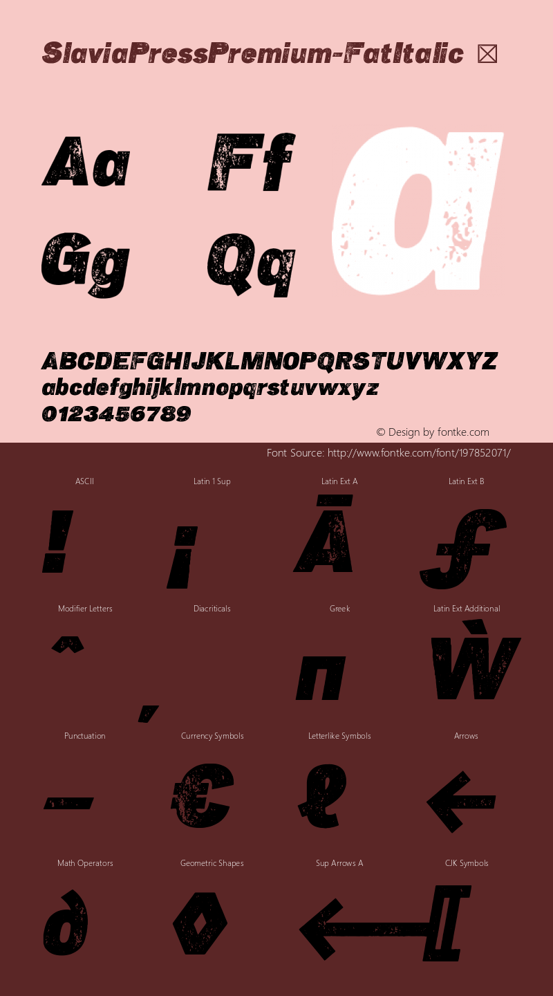 ☞Slavia Press Premium Fat Italic Version 1.002; ttfautohint (v1.5);com.myfonts.easy.superior-type.slavia-press-and-repress-2.press-fat-italic.wfkit2.version.53f8图片样张