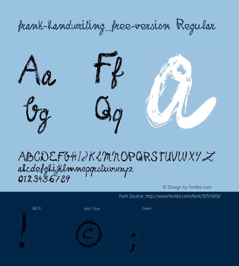 frank-handwriting_free-version Regular Version 1.00 August 14, 2011, initial release图片样张