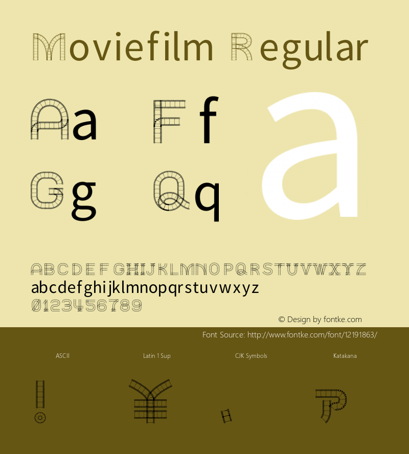 Moviefilm Regular Version 1.000;PS 1;hotconv 1.0.70;makeotf.lib2.5.58329 DEVELOPMENT图片样张