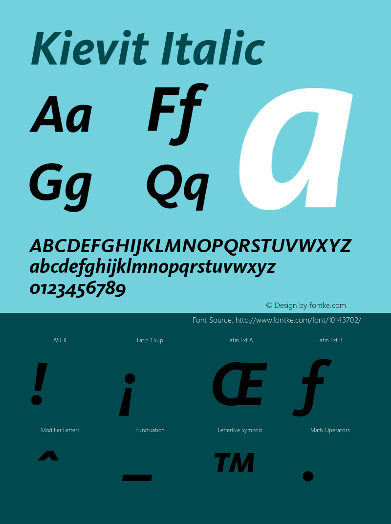 Kievit Italic Version 001.000图片样张