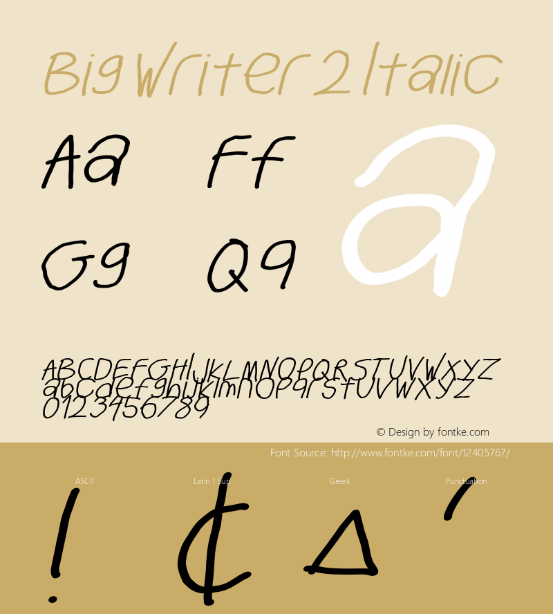 Big Writer 2 Italic Version 1.02图片样张