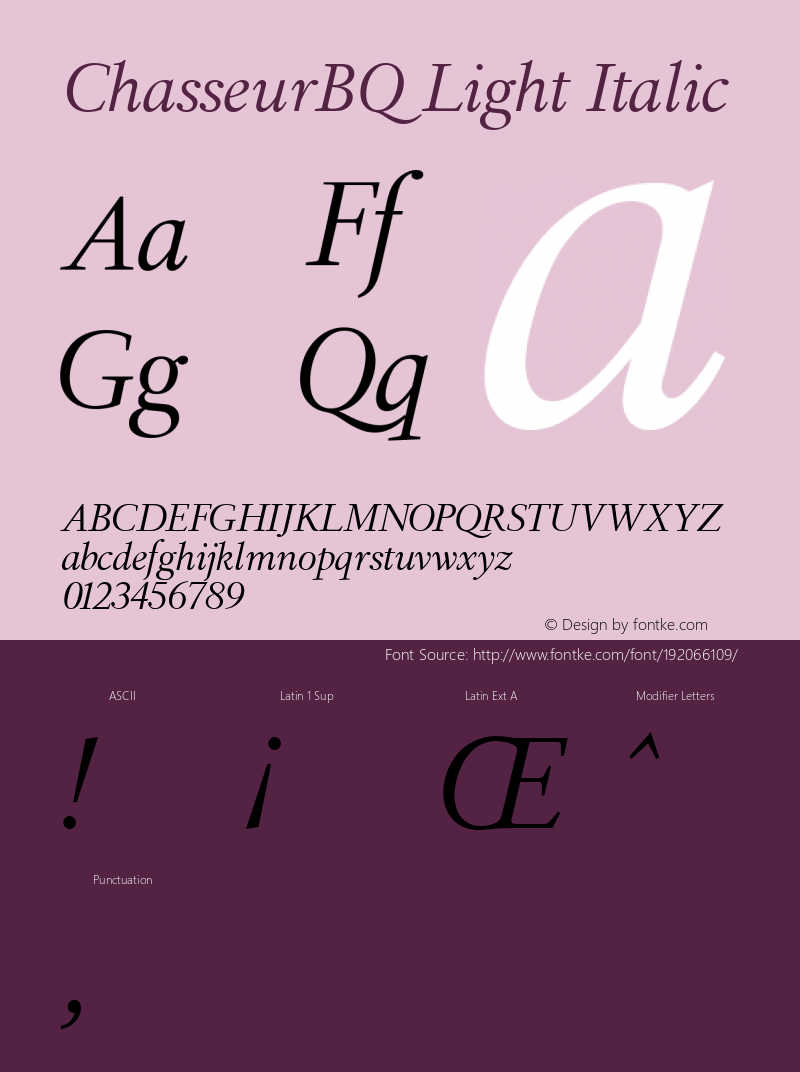 ChasseurBQ Light Italic 001.001图片样张