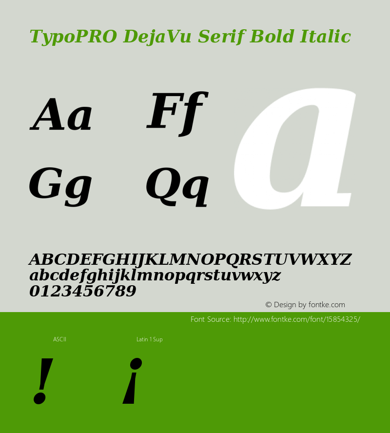 TypoPRO DejaVu Serif Bold Italic Version 2.34图片样张